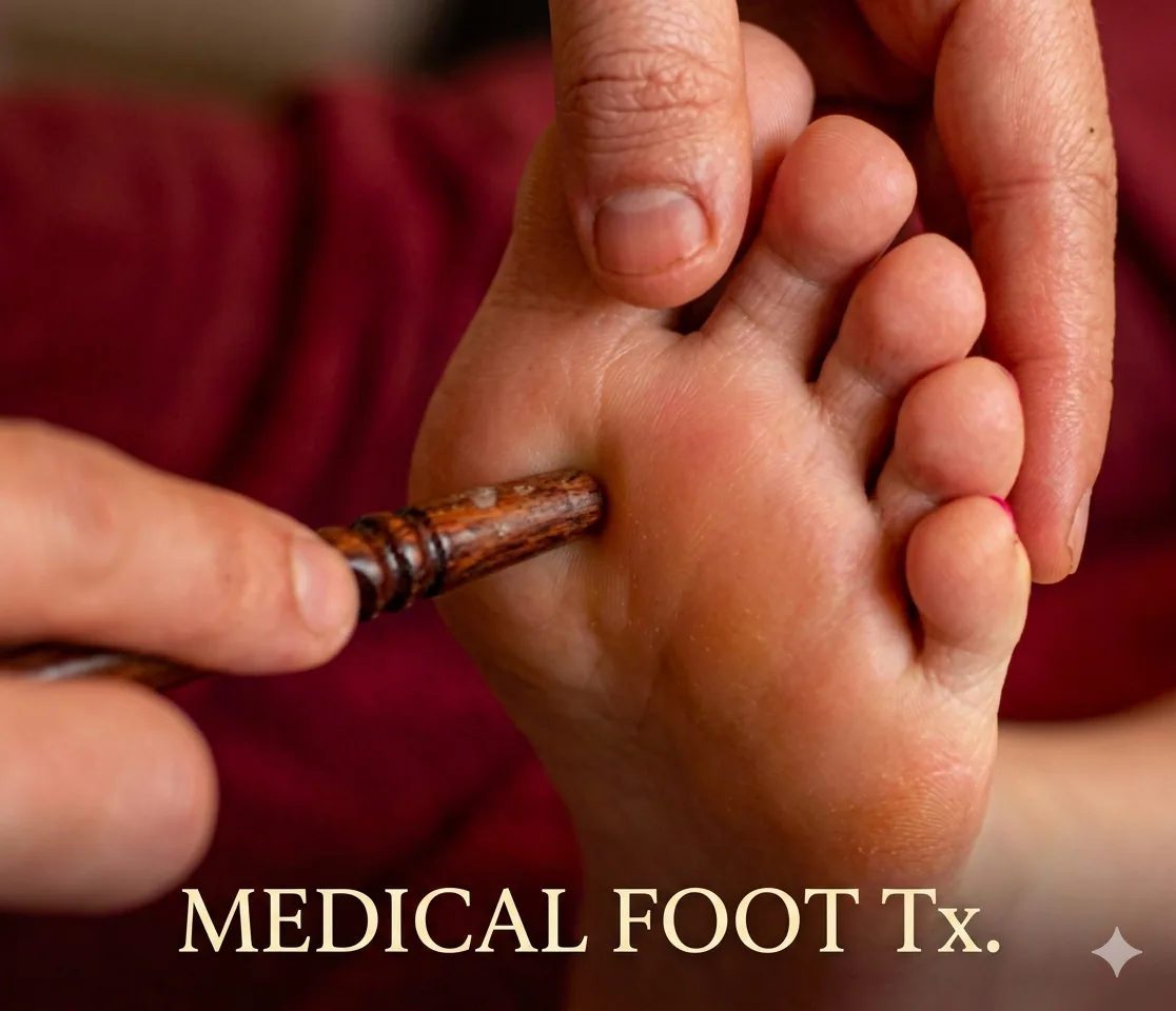 Foot reflexology treatment